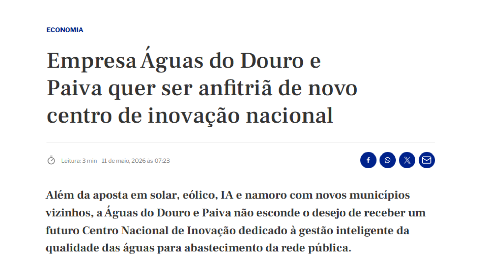 Águas do Douro e Paiva em entrevista à TSF
